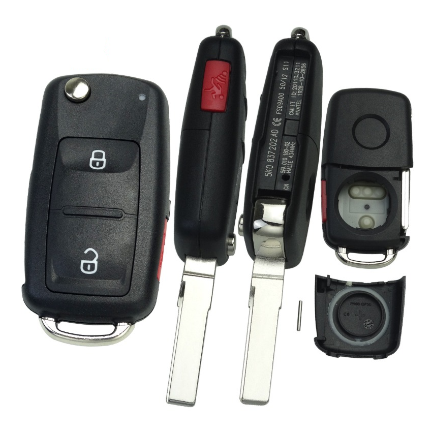 Caixa Para Comando Volkswagen Flip 2 Botões+1Lateral (5K0)