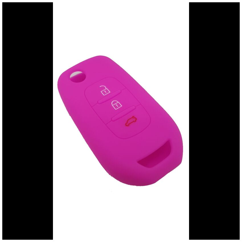 Capa silicone Renault, três botões, rosa
