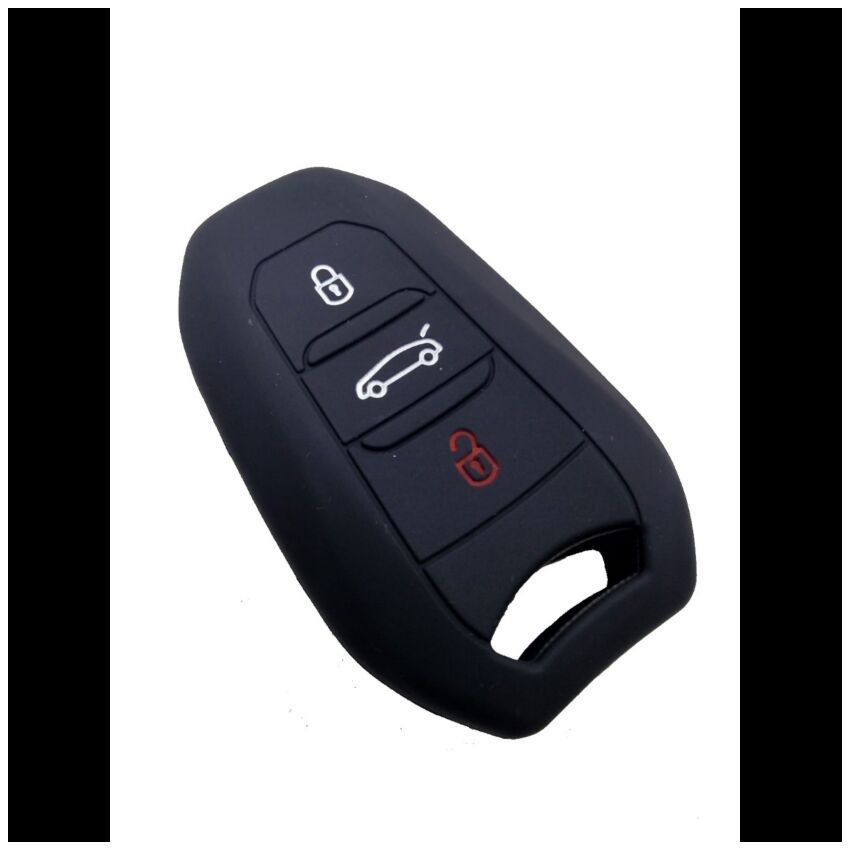 Capa Silicone Peugeot Três Botões Smartkey Preto