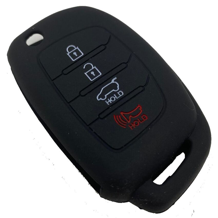 Capa silicone Hyundai, flip quatro botões, negro