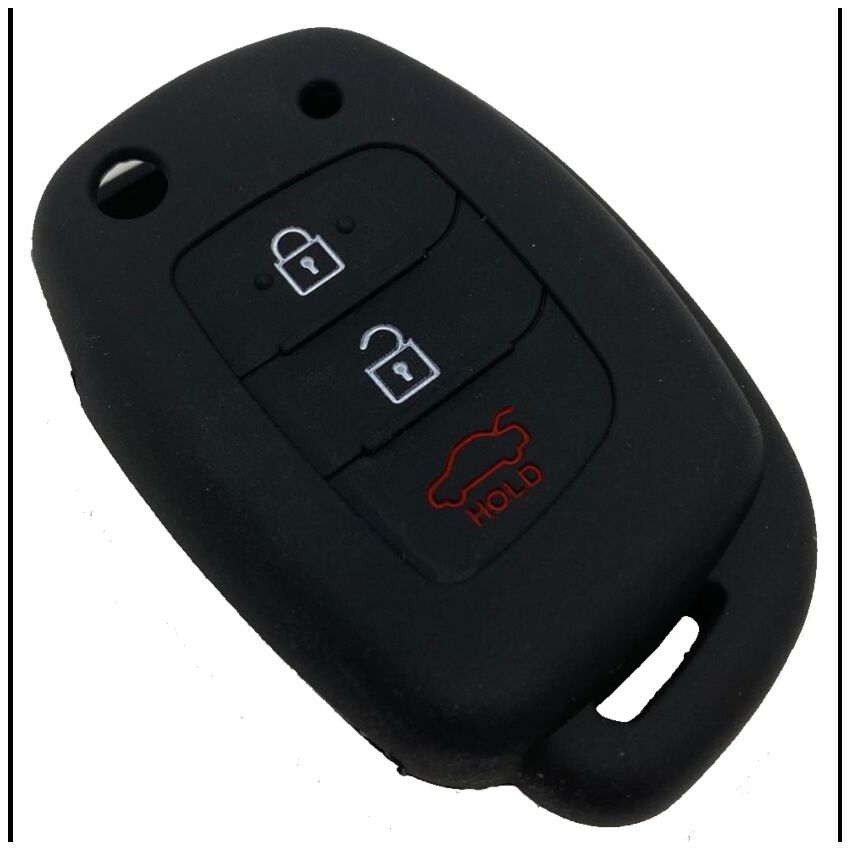 Capa silicone Hyundai, flip três botões, negro