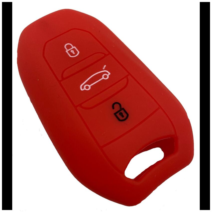 Capa Silicone Peug Três Botões Smartkey Vermelha