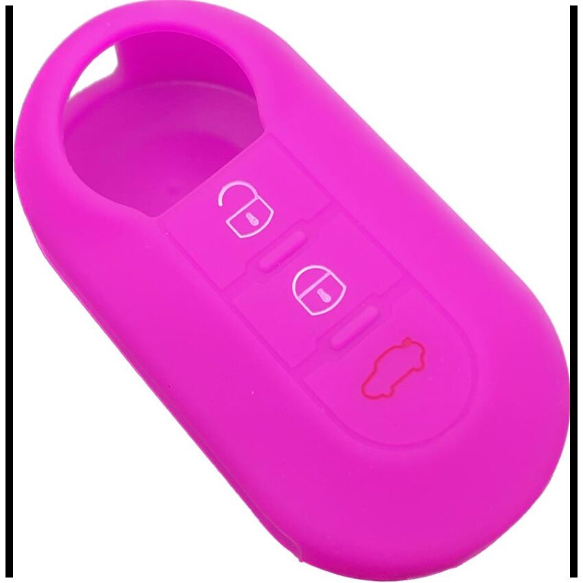 Capa silicone Fiat, flip três botões, rosa