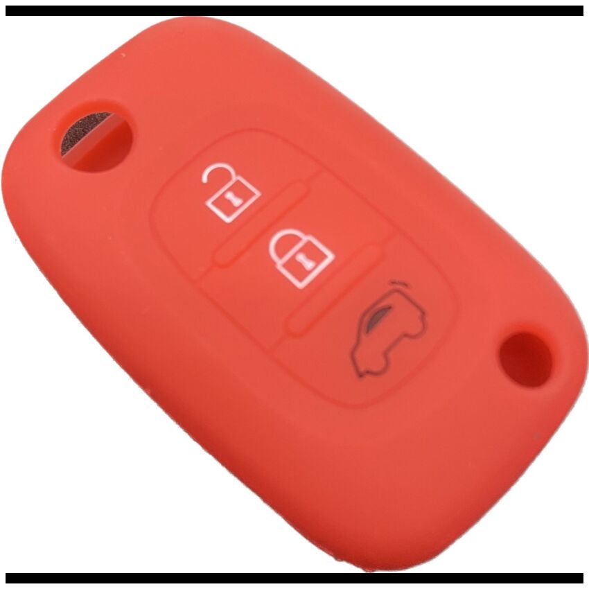 Capa silicone Smart, três botões, vermelha