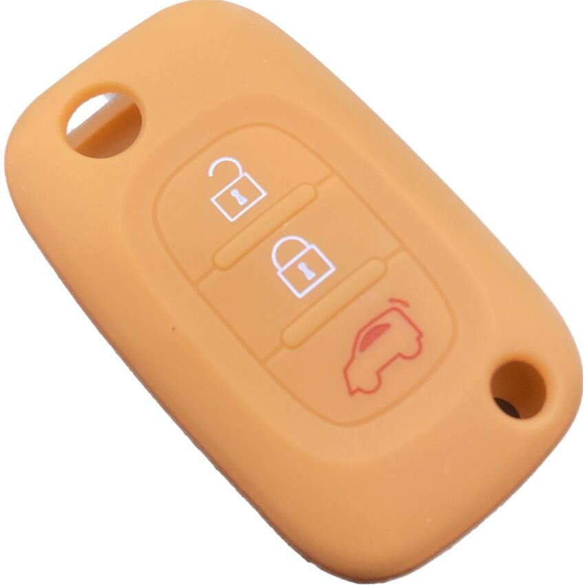 Capa silicone Smart, três botões, laranja