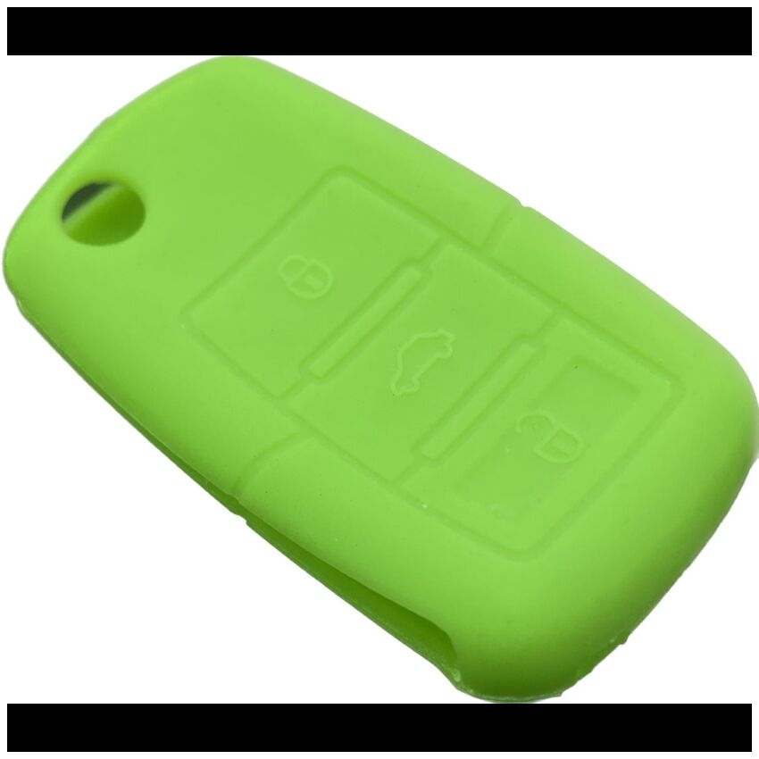 Capa silicone Volkswagen, três botões, verde