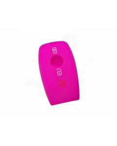 Capa silicone Mercedes, três botões, Smartkey proximidade, rosa