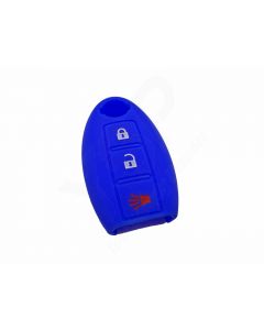Capa silicone Nissan, três botões, azul