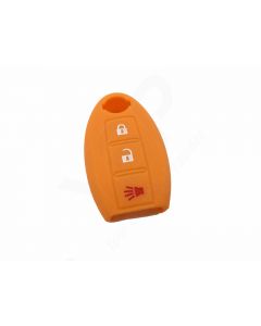 Capa silicone Nissan, três botões, laranja