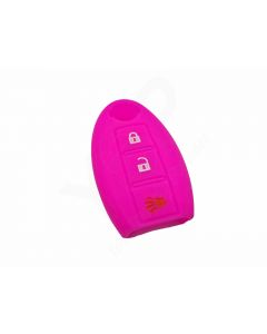 Capa silicone Nissan, três botões, rosa