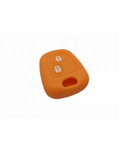 Capa silicone Peugeot, dois botões, laranja