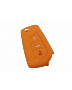 Capa silicone Toyota, três botões, laranja