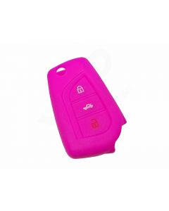 Capa silicone Toyota, três botões, rosa