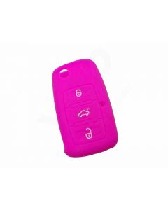 Capa silicone Volkswagen, três botões, rosa