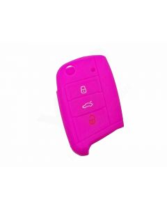 Capa silicone Volkswagen, três botões, rosa