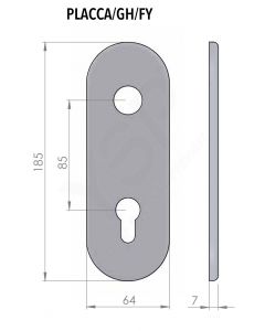 Espelho comprido AF modelo GH, interior , cromado/argento