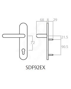 Puxador Tesa manipulo exterior para corta-fogo 60, negro, SDF92EXNE