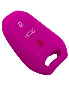 Capa Silicone Peugeot Três Botões Smartkey Rosa