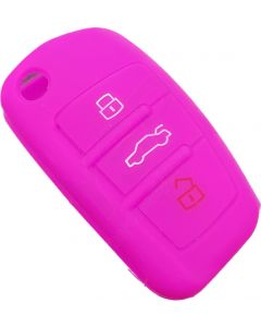 Capa silicone Audi, três botões, rosa